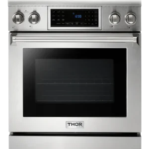 TRE3001_SF_flat THOR Kitchen 30 Inch Air Fry and Self-Clean Professional Electric Range, TRE3001